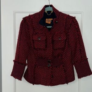 Tory Burch Women's red and navy tweed Jacket